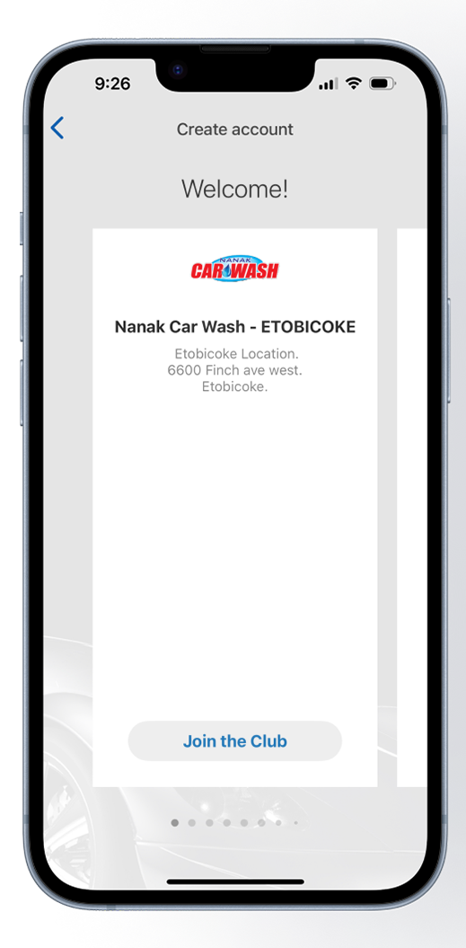 Choose wash plan screen