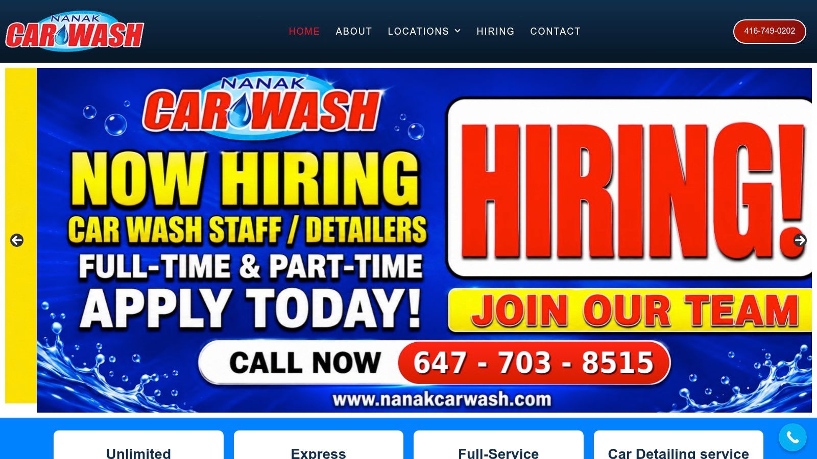 Screenshot from https://www.nanakcarwash.com