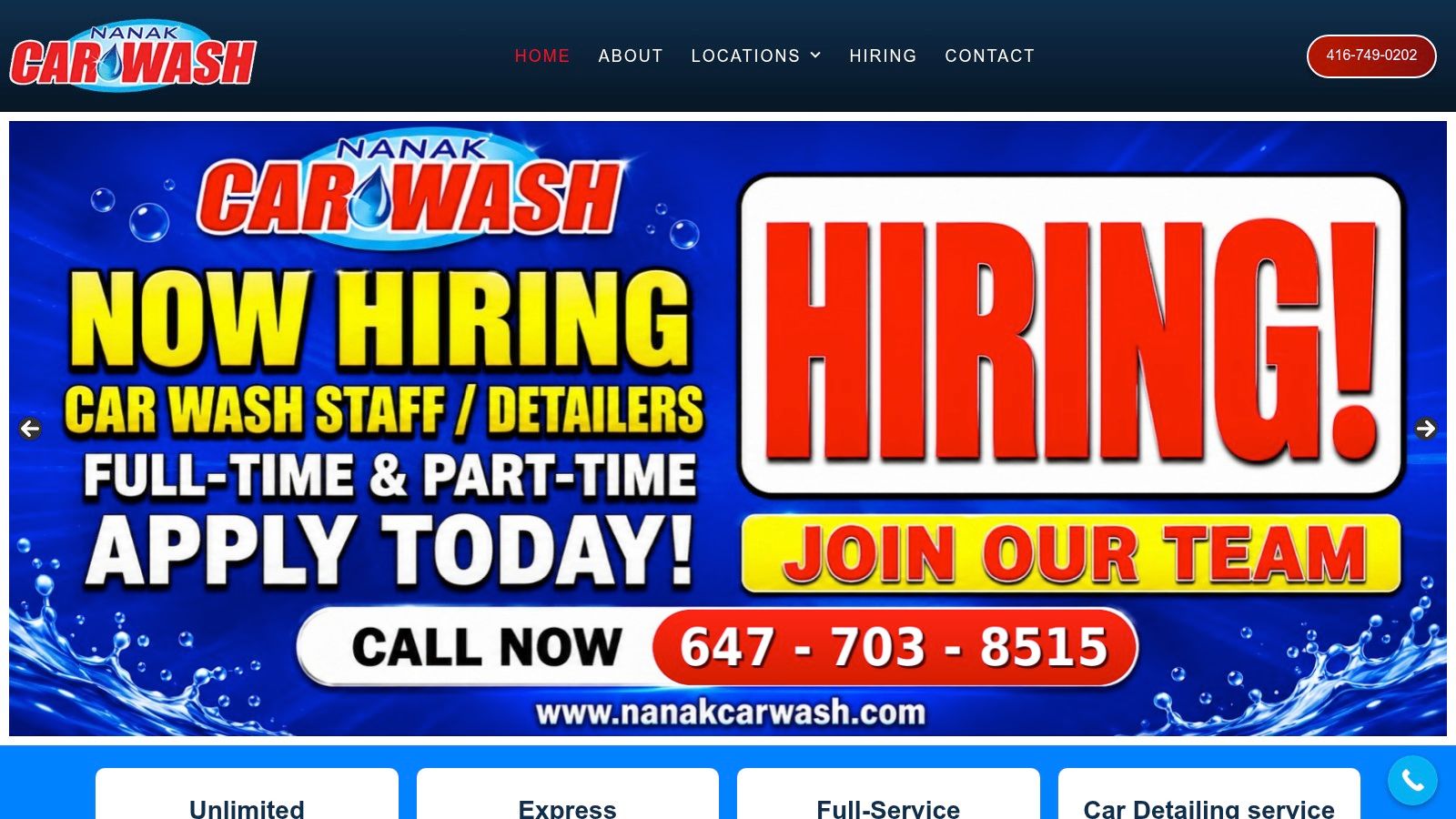 Screenshot from https://www.nanakcarwash.com