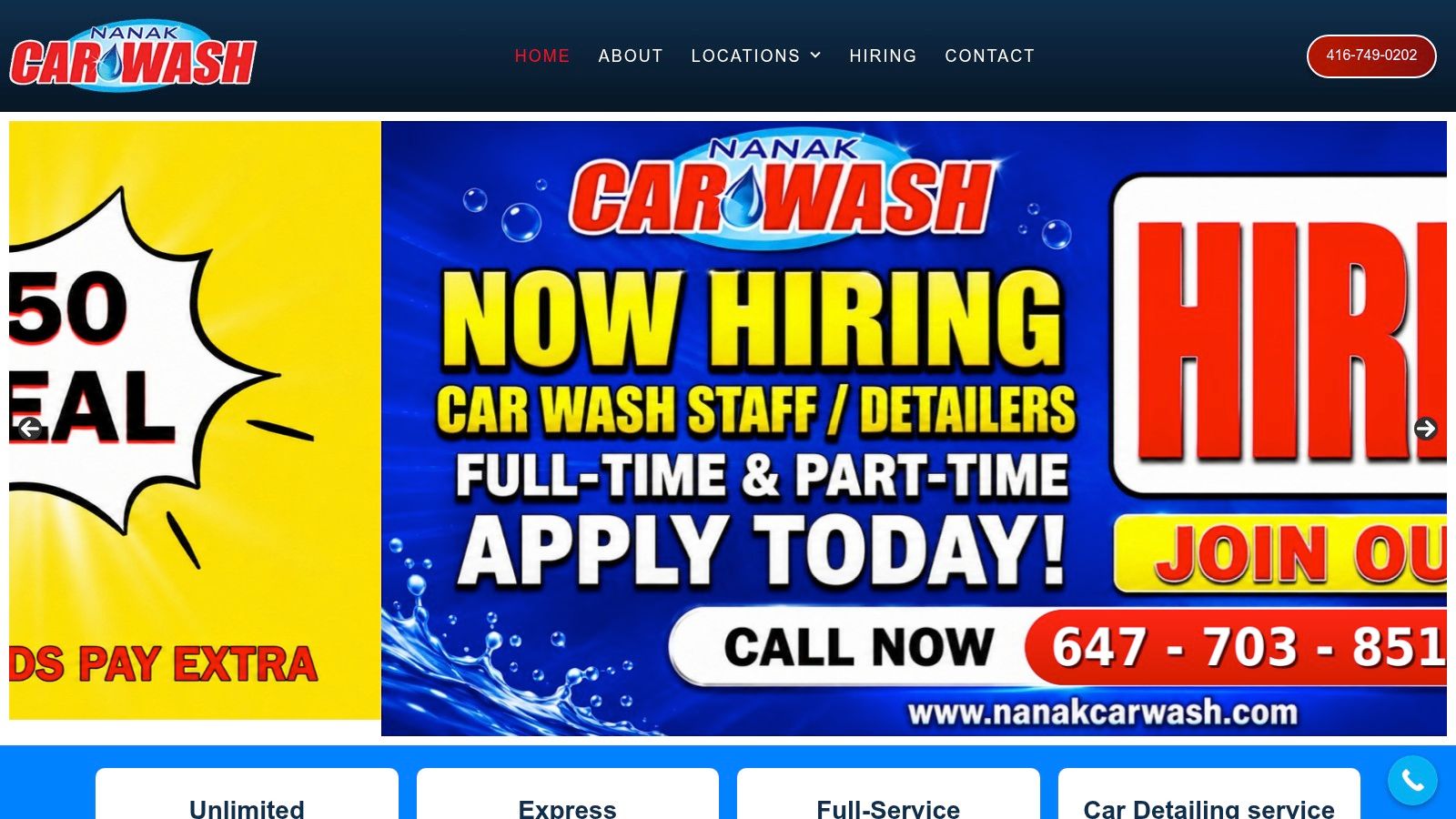 Screenshot from https://www.nanakcarwash.com