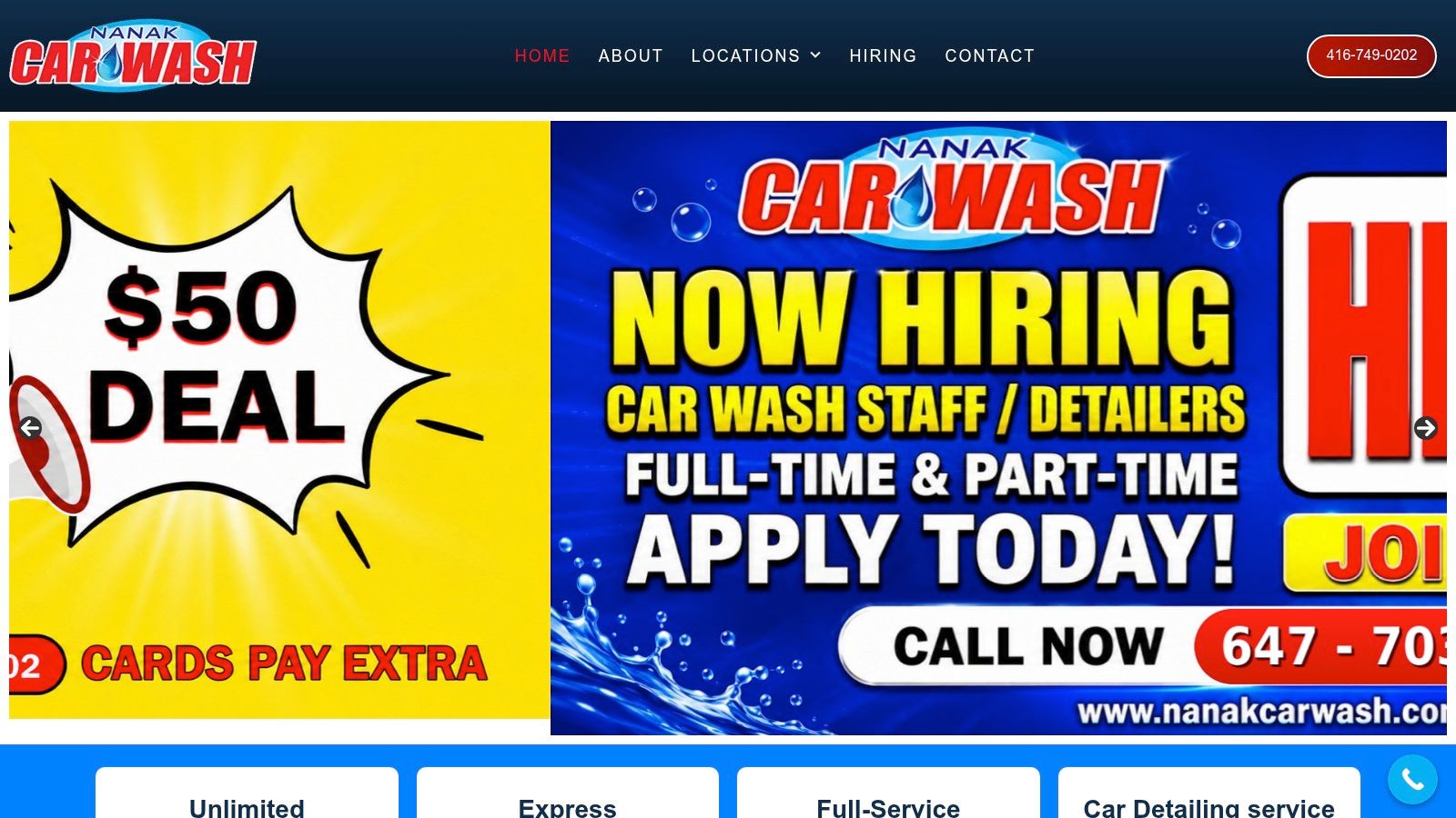 Screenshot from https://www.nanakcarwash.com
