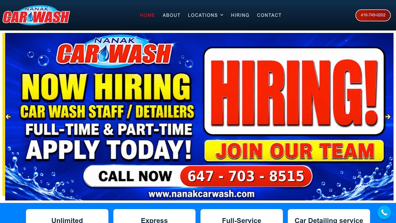 Screenshot from https://www.nanakcarwash.com