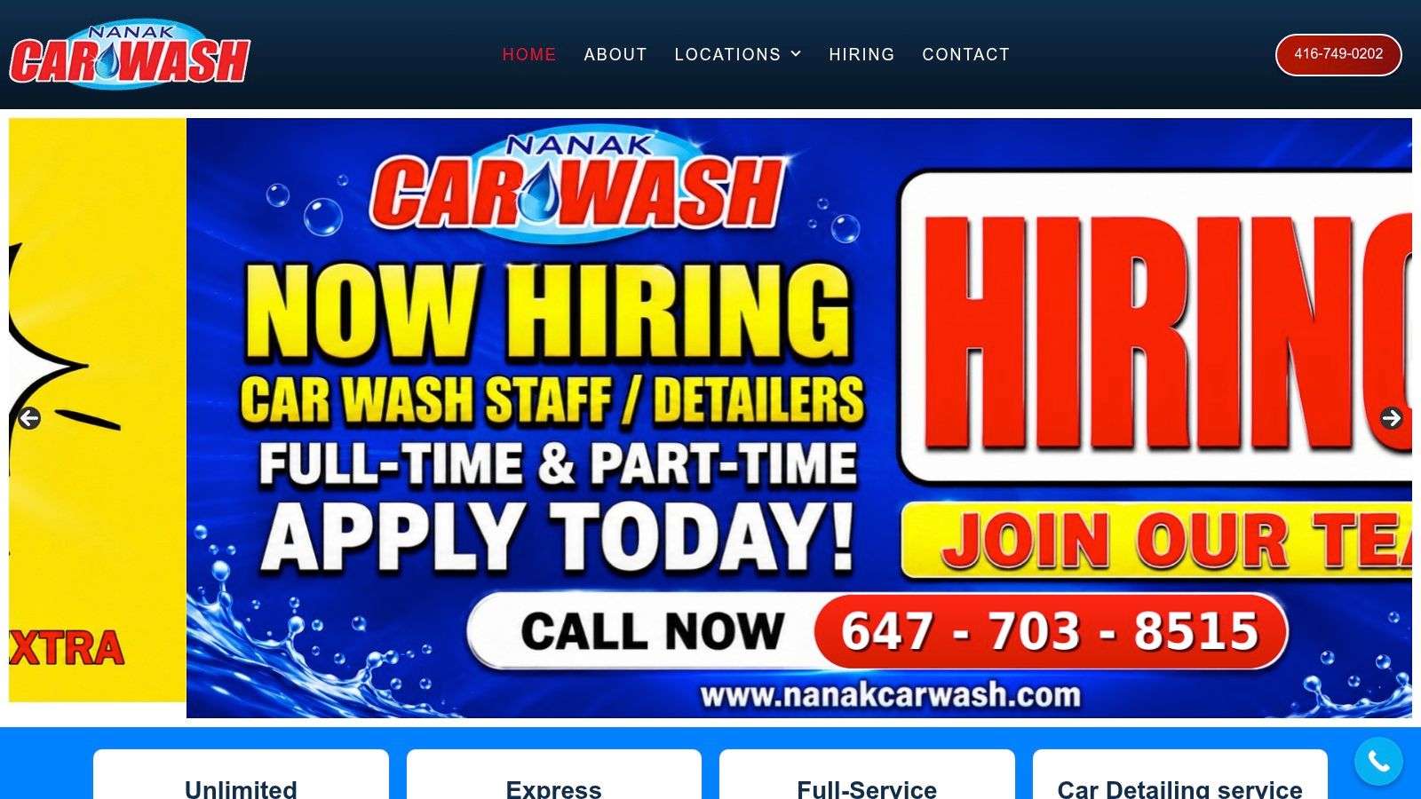 Screenshot from https://www.nanakcarwash.com