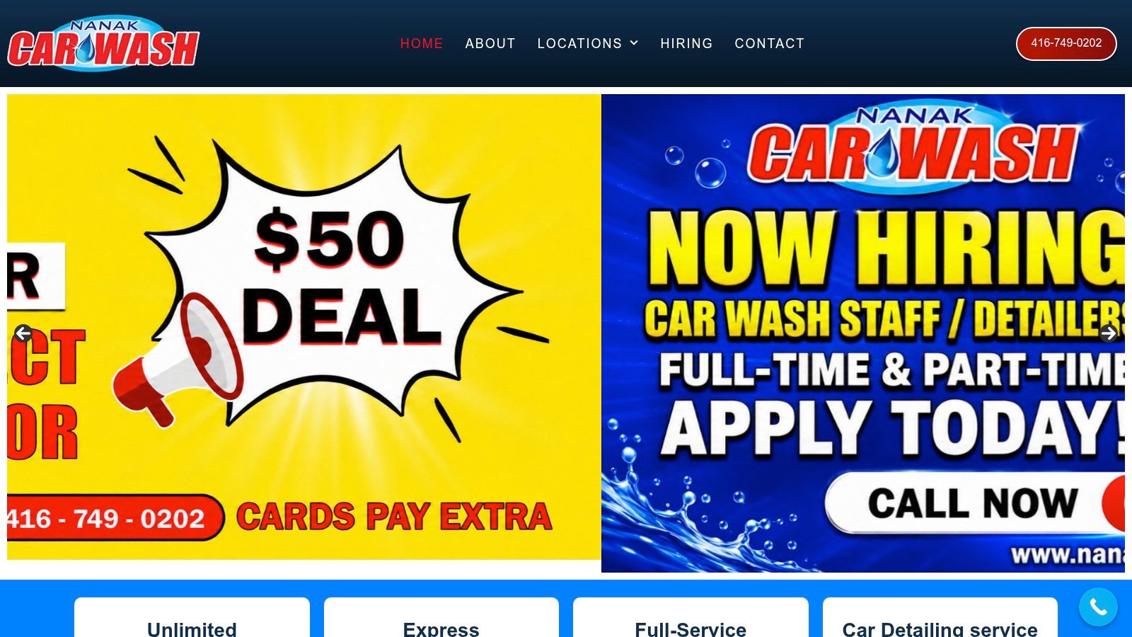 Screenshot from https://www.nanakcarwash.com