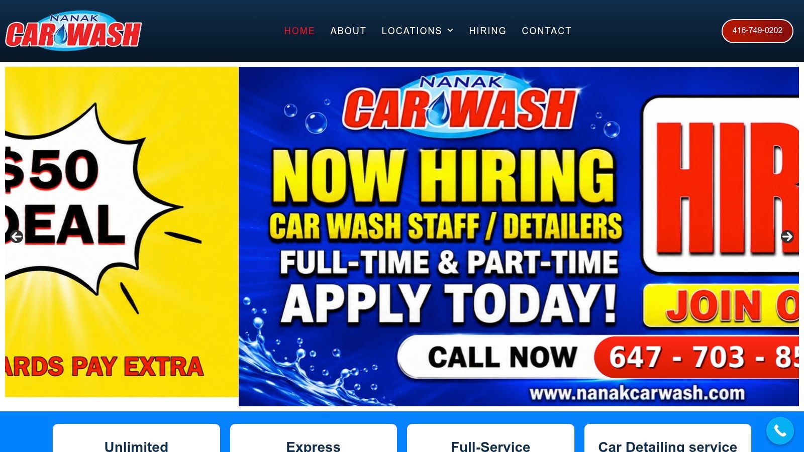 Screenshot from https://www.nanakcarwash.com