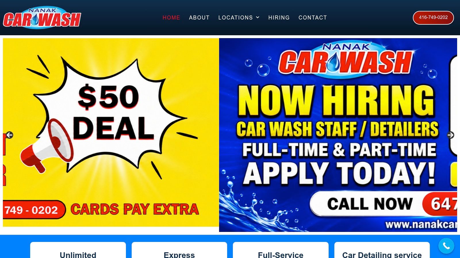 Screenshot from https://www.nanakcarwash.com