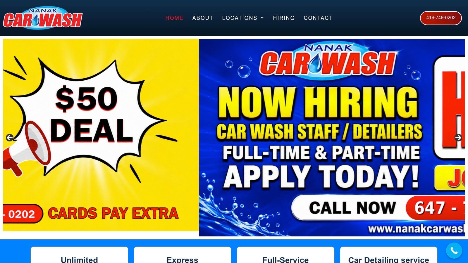 Screenshot from https://www.nanakcarwash.com