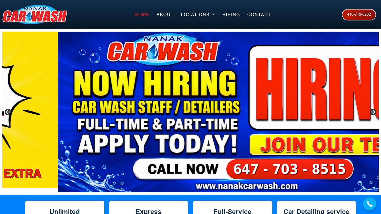 Screenshot from https://www.nanakcarwash.com