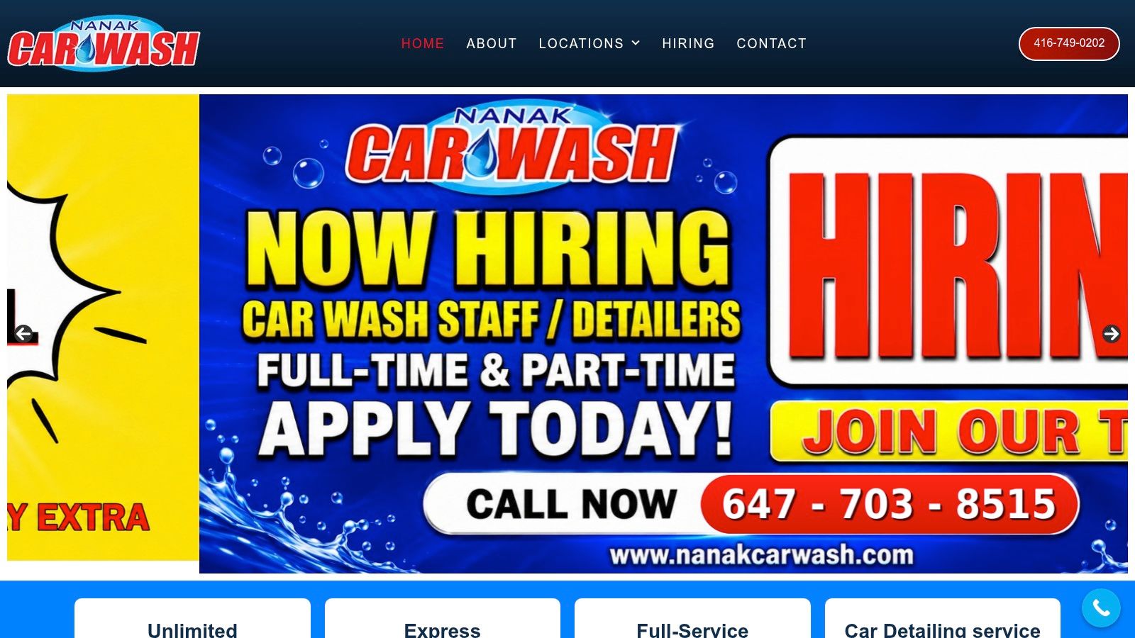 Screenshot from https://www.nanakcarwash.com