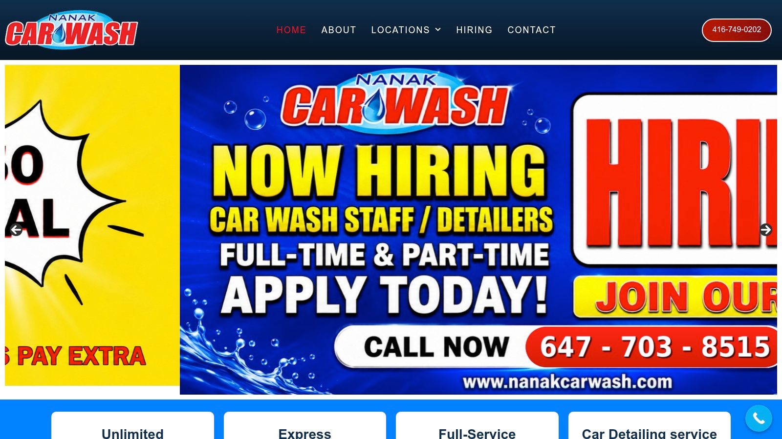 Screenshot from https://www.nanakcarwash.com