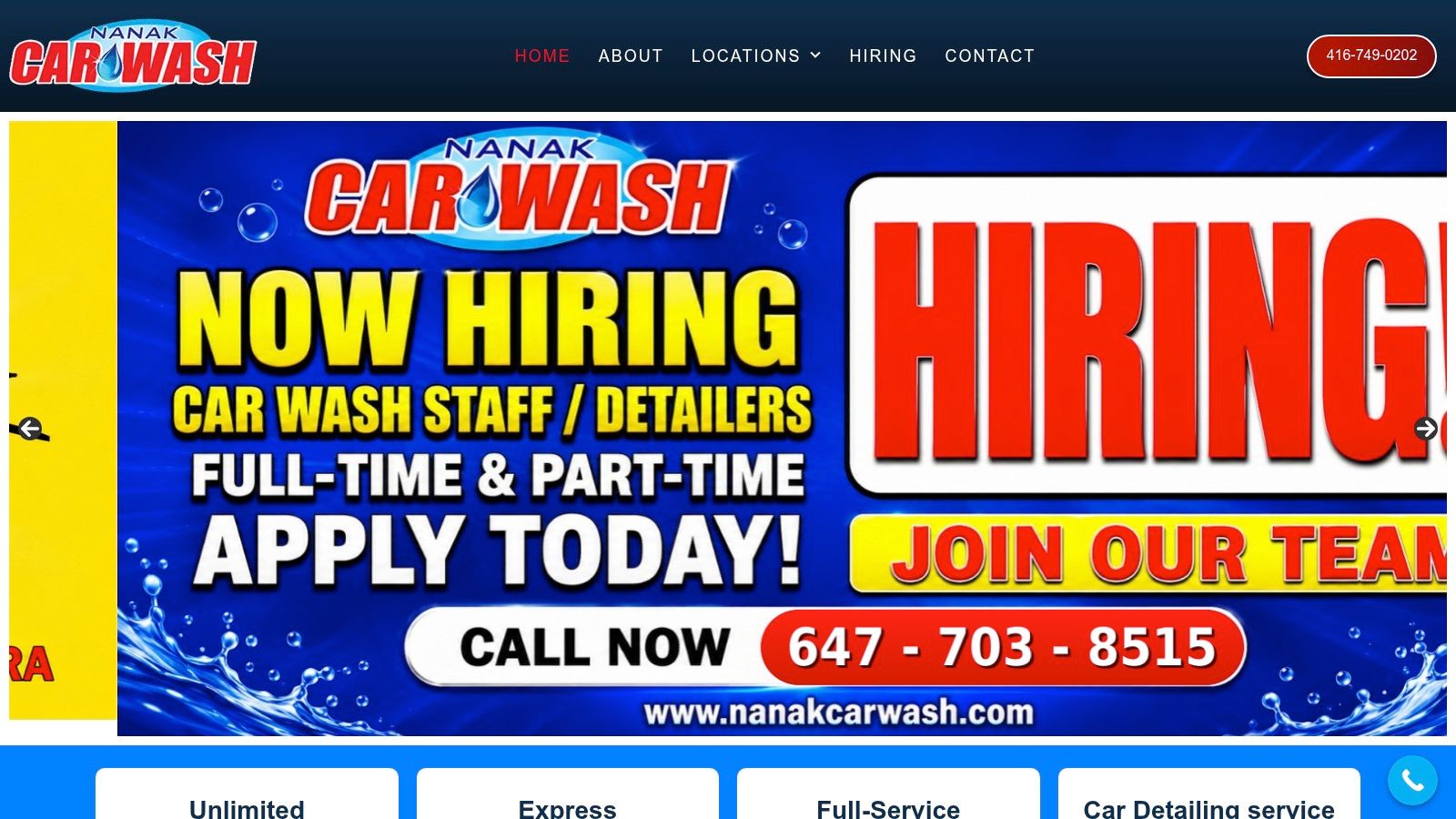 Screenshot from https://www.nanakcarwash.com