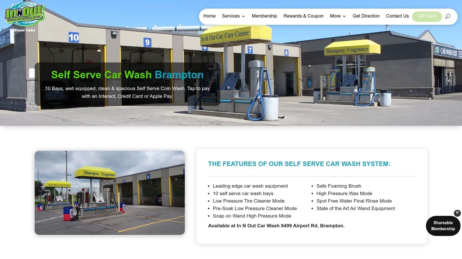 In N Out Car Wash – Self-Serve (Brampton – Airport Rd)