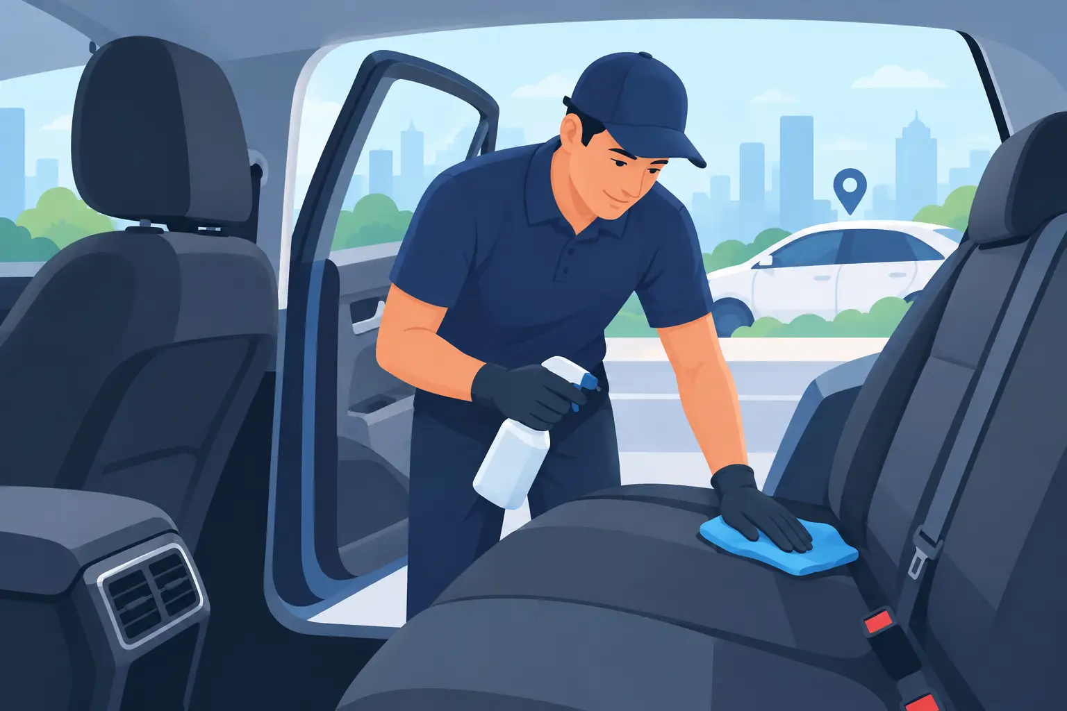 A Rideshare Cleaning Example for Busy Drivers