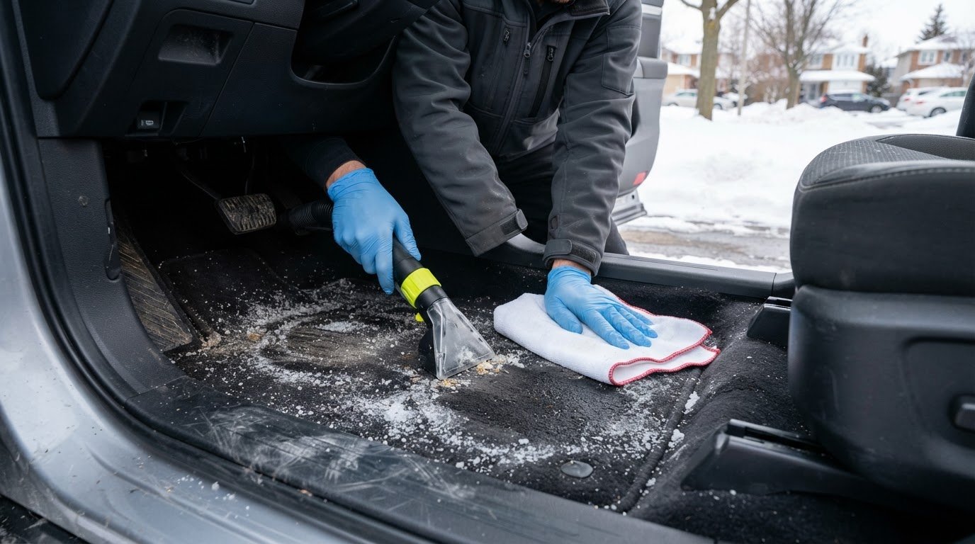How to Remove Salt Stains from Car Carpets in Winter